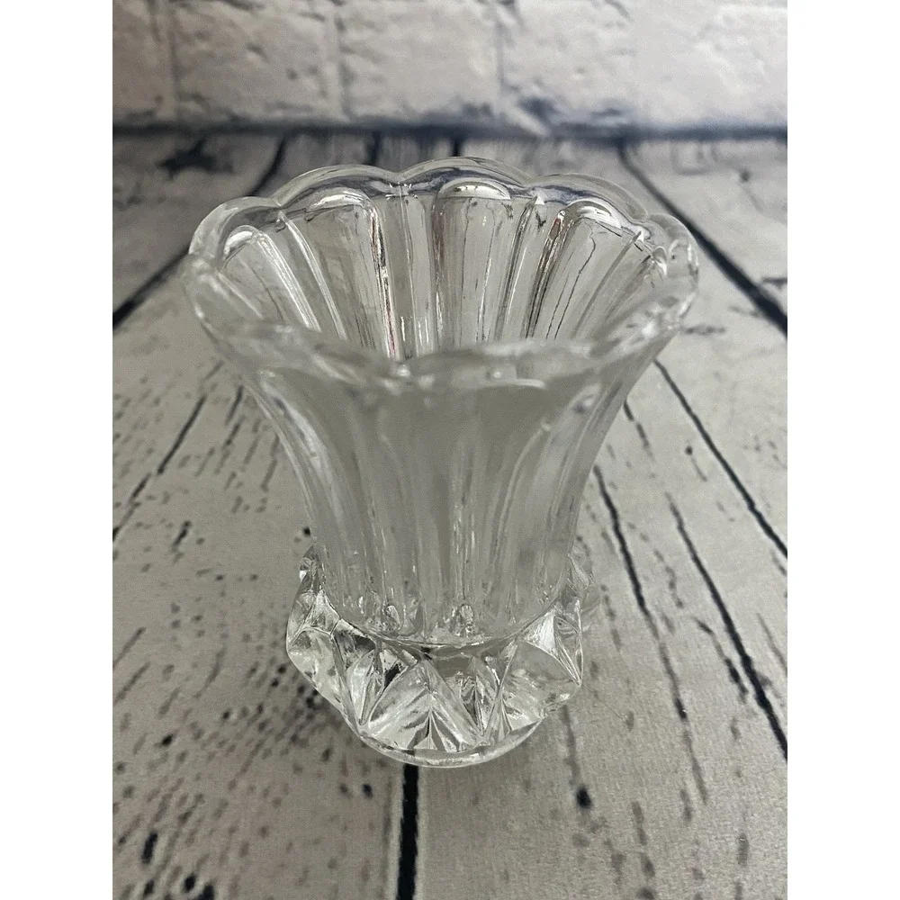 Small Crystal Glass Bud Vase Toothpick Holder 3